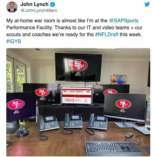 NFL virtual war room and draft picks via Microsoft Teams