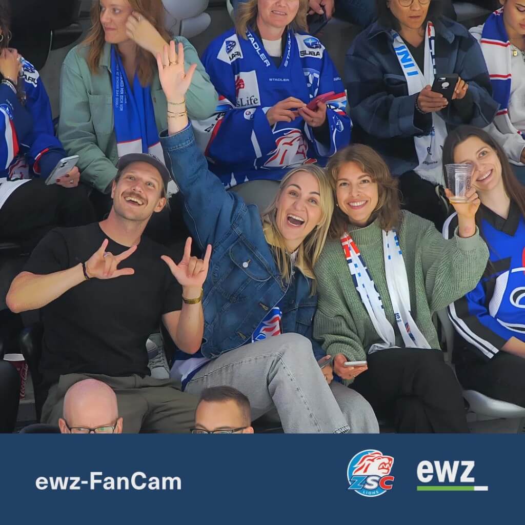 ewz FanCam at ZSC Lions hockey game - fans capturing moments with AMPLIFiCAM